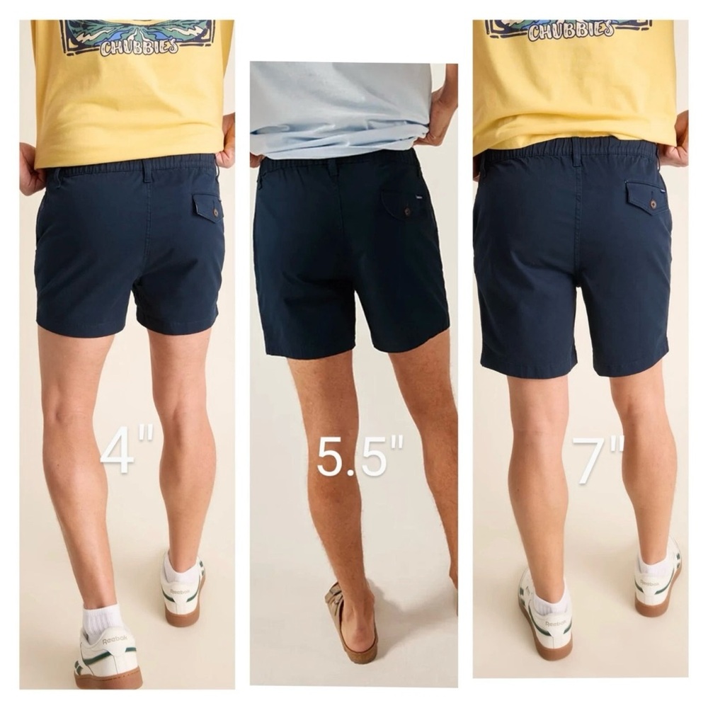 Chubbies Shorts Mens 30 5.5 Inch Navy Chino Originals Flat Front Twill Stormies